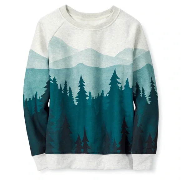 NWOT! LA SOUL Forest Print Sweatshirt, SMALL - Picture 1 of 7